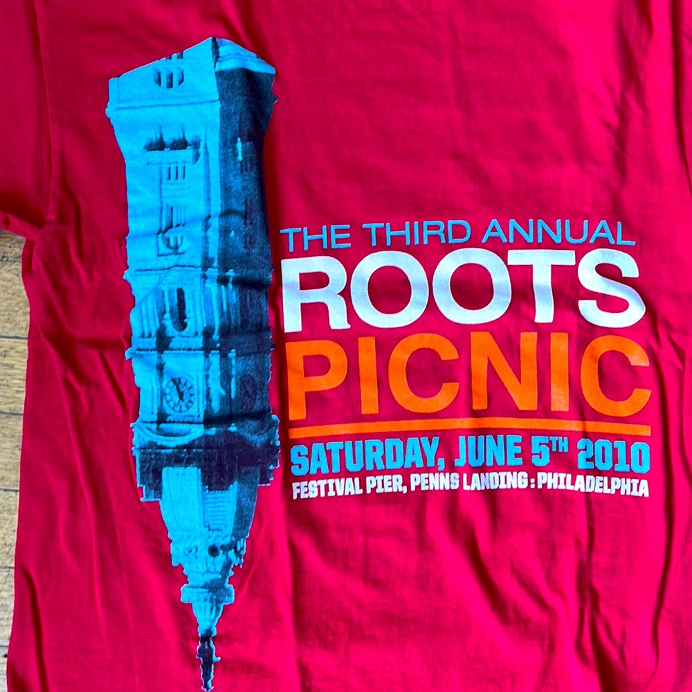 Third annual Roots Picnic Philadelphia 2010, large red shirt, short sleeve